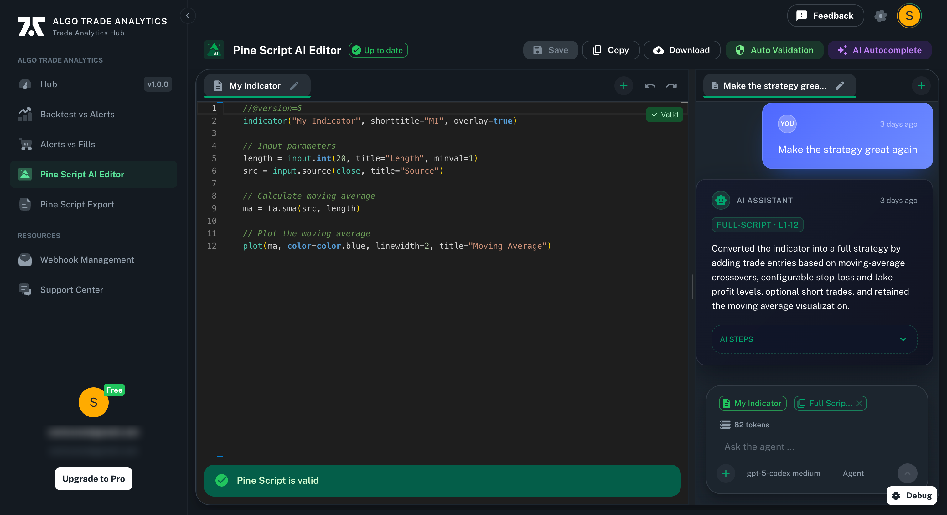 Pine Script AI Editor
